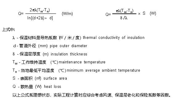 電伴熱計算公式 電伴熱計算公式
